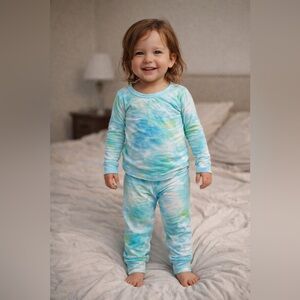 5/6 - Little Sleepies Blue and Green Tie-Dye Pajama Set